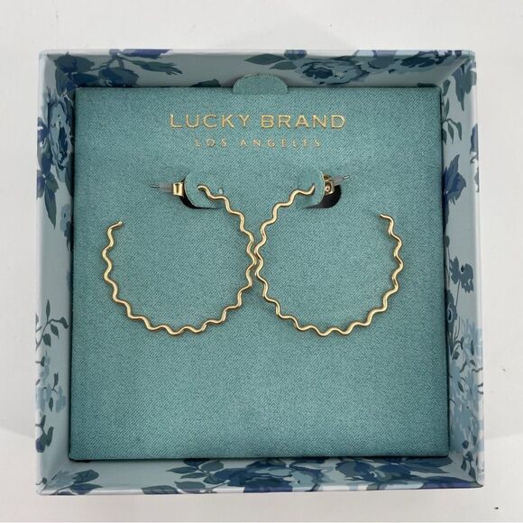 Lucky Brand Squiggle Hoop Earrings NIB - Picture 2 of 5